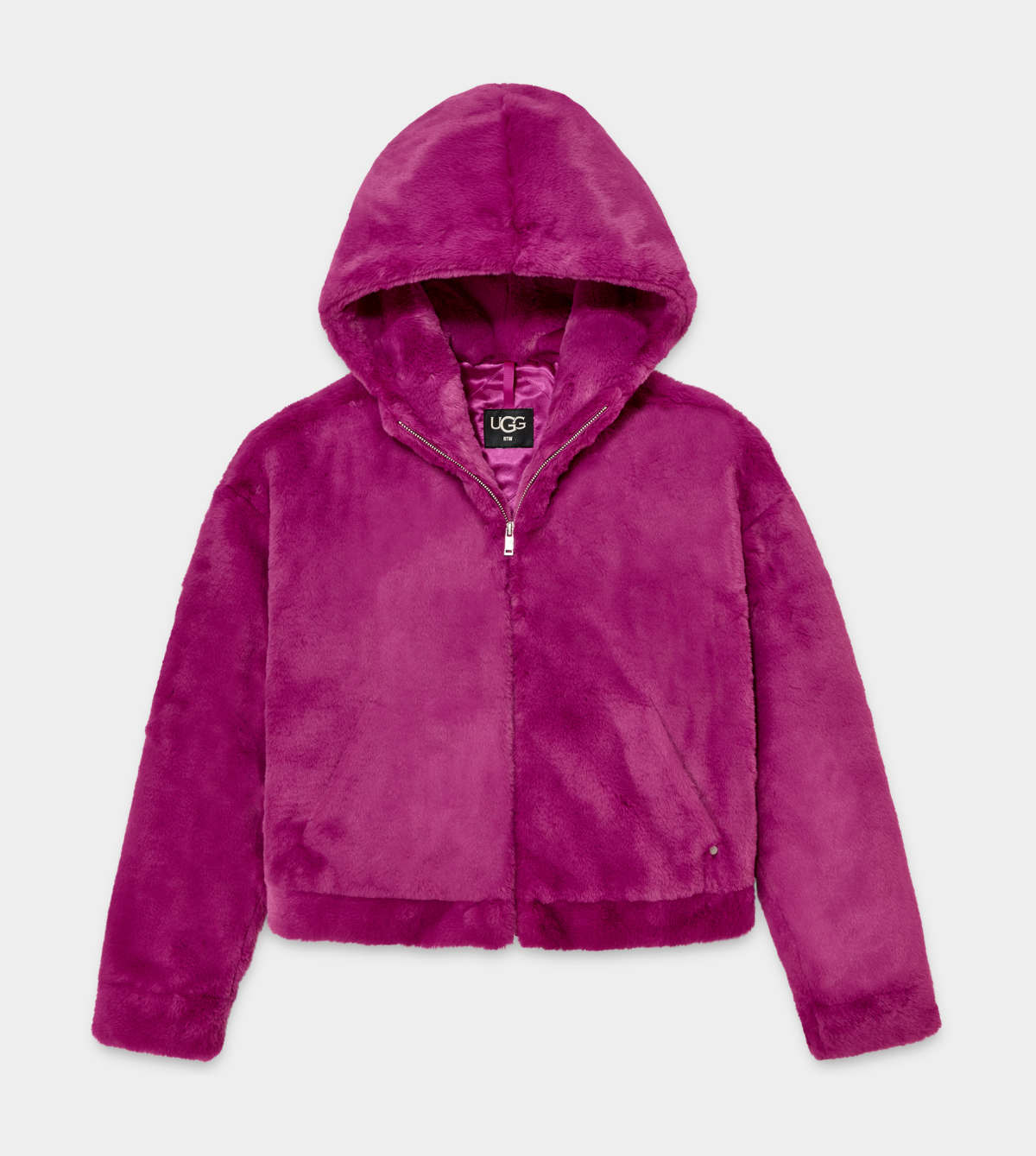 Pink faux fur hoodie store